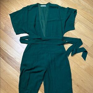 Reformation Green Modern Jumpsuit with Belt